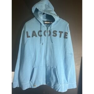 Lacoste Sport Gray Full Zip Up Heavy Weight Hoodie Size 8  3XL